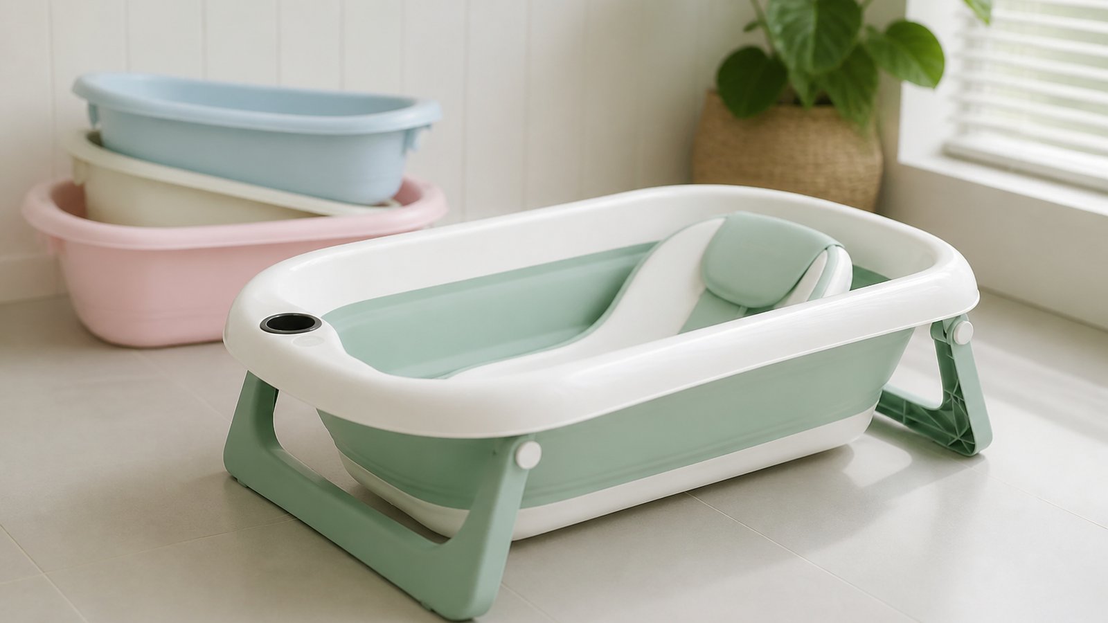 One large freestanding baby bath versus smaller transitional tubs
